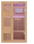 Dewello Finnische Sauna MINTO 120x120 Kabine aus Hemlock Tannenholz mit 3,5 kW...