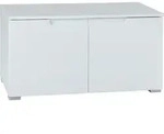 Garderobenbank - 80 x 40 cm - 2 T&uuml;ren - Wei&szlig; Hochglanz - Wei&szlig; matt - Wei&szlig;
