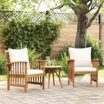 vidaXL Gartenst&uuml;hle mit Kissen 2 Stk. Akazie Massivholz