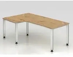 B&uuml;ro Schreibtisch 200x120 cm Winkelform Modell QS82 R = Asteiche-graphit