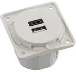 Berker USB Ladesteckdose 230 V, 2fach, 3A, A+C, Integro, polarwei&szlig; matt, USB A + USB
