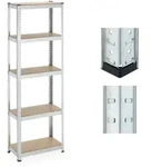 Relaxdays Schwerlastregal, HxBxT: 180x60x30 cm, 500 kg, verzinkter Stahl, Lagerregal