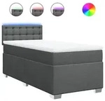 vidaXL Boxspringbett mit Matratze Dunkelgrau 80x200 cm Stoff - Grau