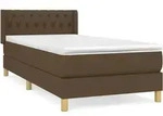 vidaXL Boxspringbett mit Matratze Dunkelbraun 90x190 cm Stoff - Braun