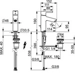 HANSA HANSAVANTIS XL Waschtischbatterie, Niederdruck, mit Ablaufgarnitur, Pinhebel,