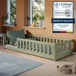 Kinderbett Bodenbett 80x160 cm mit Rausfallschutz & Lattenrost Montessori Bett