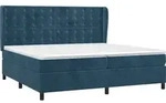 vidaXL Boxspringbett mit Matratze Dunkelblau 200x200 cm Samt - Blau