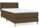 vidaXL Boxspringbett mit Matratze Dunkelbraun 90x190 cm Stoff - Braun