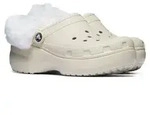 Crocs Classic Platform Fuzz Lined Clog 212854-2Y2 Clogs Damen Beige - Beige -...