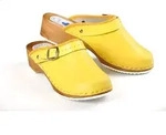 CLOGS Pantolette Sandalette Holz Leder Holzschuhe Holzclogs Damen Klotschen...