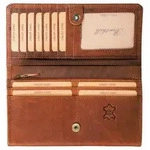Benthill Damen Geldb&ouml;rse Echt Leder - Portemonnaie XXL mit RFID Schutz - Vintage
