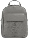 Damen Rucksack grau 26x22x9 cm mit Rei&szlig;verschluss und Smartphonefach - Grau