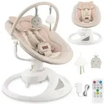 MoMi PEARL &ndash; Babywippe mit Bluetooth, 360&deg; Sitzdrehung, 2 Modi,...
