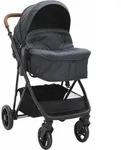 vidaXL 2-in-1 Kinderwagen Anthrazit und Schwarz Stahl - Grau