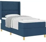 vidaXL Boxspringbett mit Kopfteil Blau 100 x 200 cm Stoff - Blau