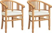 vidaXL Stuhl 2 stk. Braun Massivholz Teak