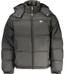 Schwarze Herrenjacke mit abnehmbarer Kapuze und Kontrastdetails - Schwarz - S