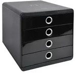 Exacompta Schubladenbox POP-BOX + 4 geschlossenen Laden, Schwarz Glossy,...