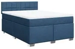 vidaXL Boxspringbett mit Matratze Blau 140x200 cm Stoff - Blau