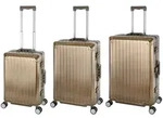 Aluminium Reisekoffer Gep&auml;ck-Set, Travelhouse&reg; Tokyo, Trolley mit 4 Rollen,