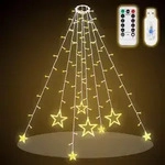 Salcar LED Lichterkette Weihnachtsbaum 2m 188 LED mit Ring Sterne Lichterkette