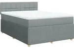 vidaXL Boxspringbett mit Matratze Hellgrau 140x190 cm Stoff - Grau