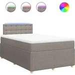vidaXL Boxspringbett mit Matratze Taupe 120x200 cm Stoff - Taupe