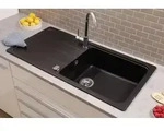 K&uuml;chensp&uuml;le Einbausp&uuml;le Sp&uuml;lbecken Granitsp&uuml;le 100 x 50 Schwarz Respekta Austin
