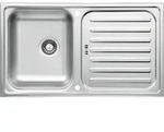 Edelstahl Einbausp&uuml;le Sp&uuml;lbecken K&uuml;chensp&uuml;le Sp&uuml;le 86 x 50 cm Respekta - Silber