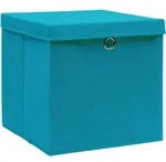 vidaXL Aufbewahrungsboxen mit Deckeln 4 Stk. 28x28x28 cm Babyblau - Blau