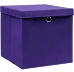 vidaXL Aufbewahrungsboxen mit Deckeln 4 Stk. Lila 32x32x32 cm Stoff - Lila