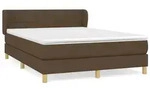 vidaXL Boxspringbett mit Matratze Dunkelbraun 140x200 cm Stoff - Braun