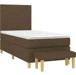 vidaXL Boxspringbett mit Matratze Dunkelbraun 90x190 cm Stoff - Braun