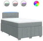 vidaXL Boxspringbett mit Matratze Hellgrau 120x190 cm Stoff - Grau