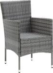 vidaXL Garten-Essst&uuml;hle 4 Stk. Poly Rattan Grau