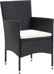 vidaXL Garten-Essst&uuml;hle 4 Stk. Poly Rattan Schwarz