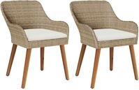 vidaXL Gartenstuhl 2 stk. Beige Poly-Rattan