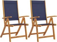 vidaXL Klappst&uuml;hle, 2 St&uuml;ck, Massivholz Akazie und Textilene