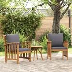 vidaXL Gartenst&uuml;hle mit Kissen 2 Stk. Akazie Massivholz