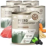 REAVET Hundenassfutter - Pferd an S&uuml;&szlig;kartoffeln & Brombeeren 6 x 800g I mit hohem