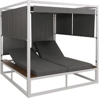 Aluminium Lounge-Gartenliege MCW-M63b, XL Sonnenliege Daybed, 10cm-Polster 200cm