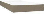 vidaXL Taschenfederkernmatratze Mittel Taupe 90x200x20 cm Stoff - Braun/Wei&szlig;
