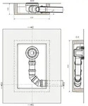 IS Ablaufbox gro&szlig;, DN50, 460x320x100mm, rechts oder links verwendbar - Blau