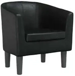 vidaXL Clubsessel Schwarz Kunstleder - Schwarz