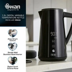 Swan SK14650BLKN, 1,5 l, 1800 W, Schwarz, Edelstahl, Regelbare Temperatur,