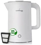 LEHMANN Elektrischer Wasserkocher 2200W 1,7L &ndash; LED-Licht, doppelwandig,