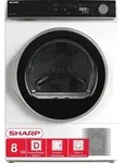 Sharp KD-NHA8S6GW1D-DE W&auml;rmepumpentrockner, 8 kg, BubbleDrum, LED-Trommellicht,