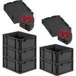 SparSet 5x Eurobox NextGen Grip mit Auflagedeckel inkl. 4 roten