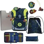 DerDieDas ErgoFlex Tiny Neon Crazy Schulranzenset 5-teilig - Blau