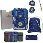 DerDieDas ErgoFlex Tiny LED Moon Mission Schulranzenset 5-teilig - Blau